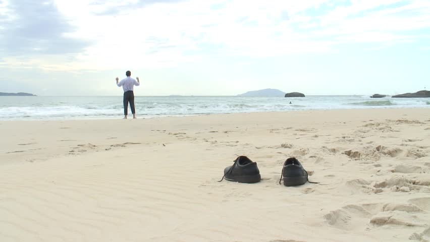 running on the beach without shoes