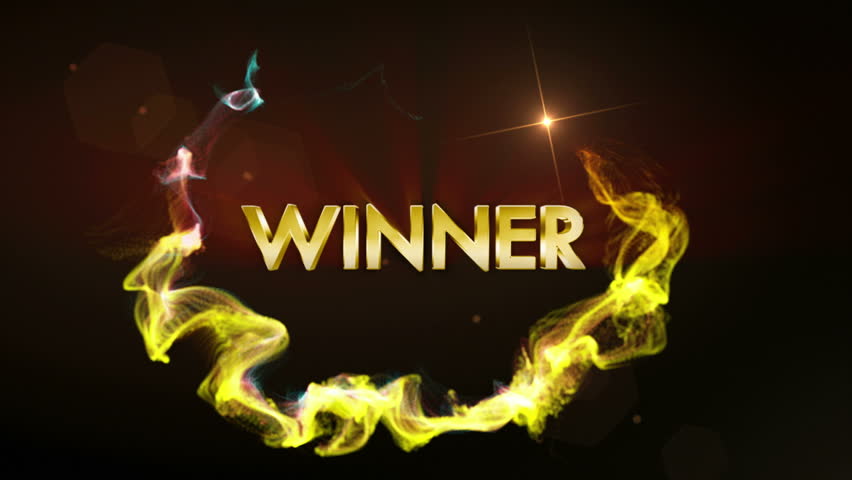 WINNER, Gold Text Animation, With Final White Transition, 4k Stock