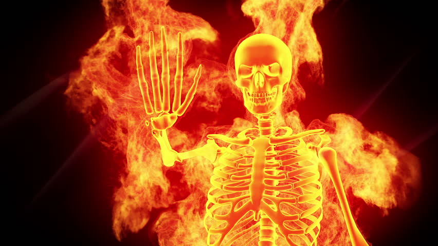 Scary Skeleton Demon Horror Clip. Stock Footage Video
