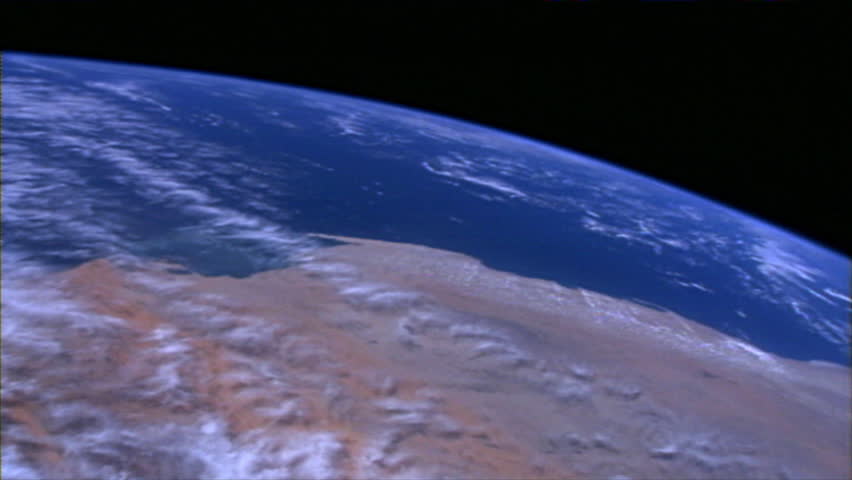 Close Up Of The Planet Earth Slowly Moving In Space Stock Footage