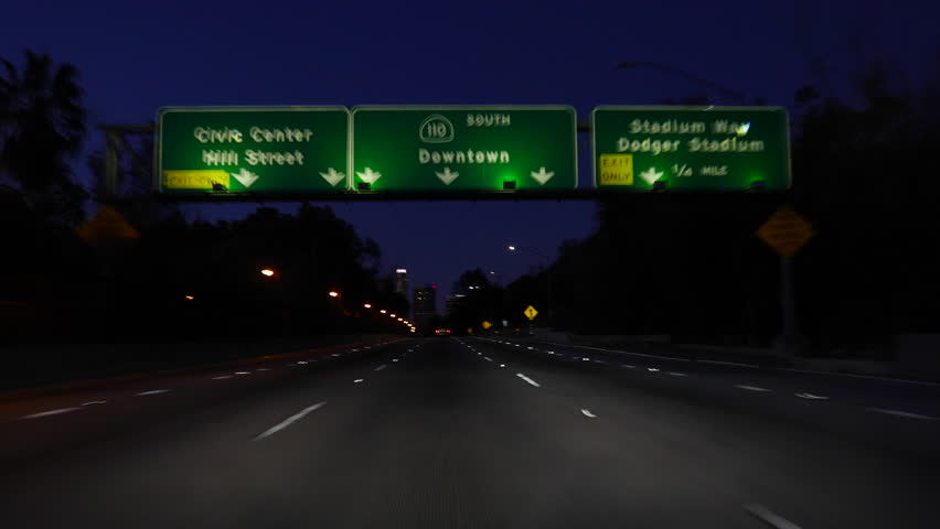 Sunset Over Cars Lights On Highway, Hd Time Lapse Clip Stock Footage 