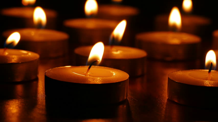 Candles Light Background. Candle Flame At Night. Holiday ...