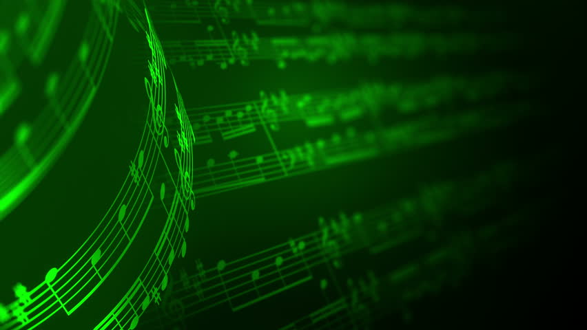 Green Background With Musical Notes Stock Footage Video 9217604 ...