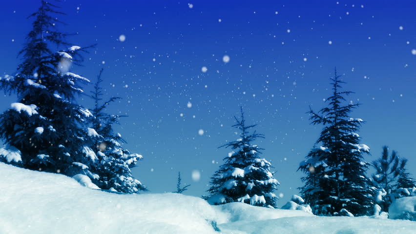 Digital Animation Of Santa And His Sleigh Flying Over Snowy Christmas