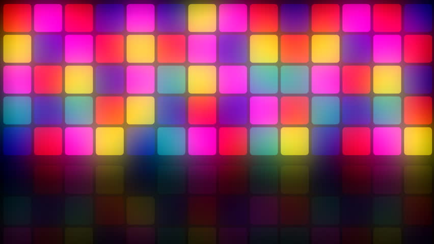 Colorful 80s Club Dancefloor Background With Glowing Light Grid Stock