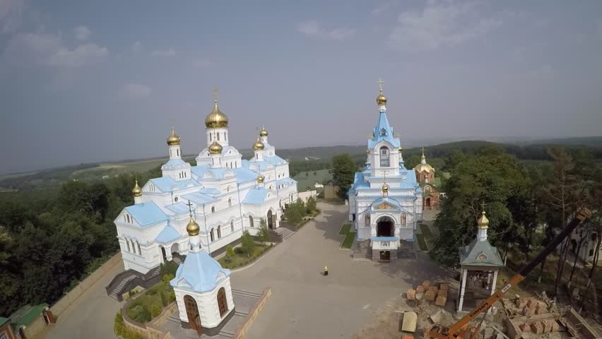 Wind Chime Of Thai Traditional Temple Chiangmai Thailand Stock Sky View Of St Dukhovskoi Pochayiv Monastery Hd Stock Video Clip