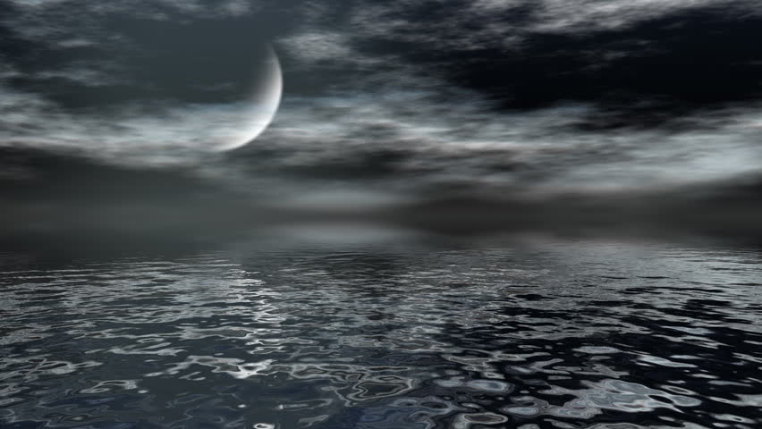 A Crescent Moon Over The Sea Stock Footage Video 6729253 - Shutterstock