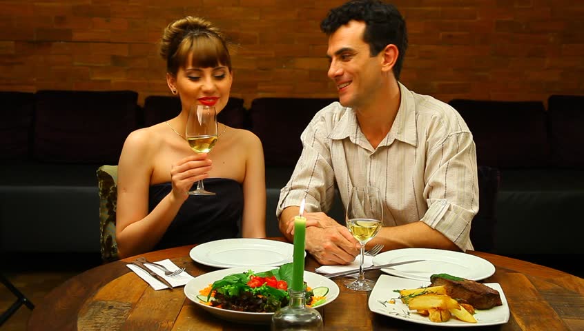 Couple Having Dinner In Restaurant Stock Footage Video 2942032