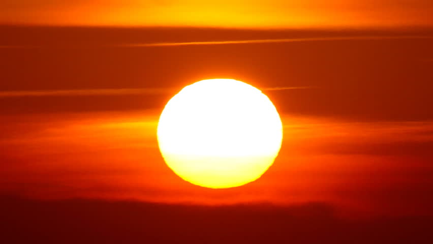 Rising The Sun Description: Sun Rising On The Red Sky. Stock Footage ...