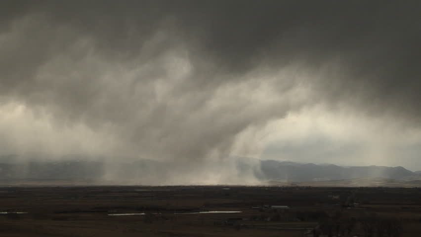 Microburst And Virga Sheets Of Precipitation Fall Into Dry Air Mass Below Causing Gusty Winds 0534