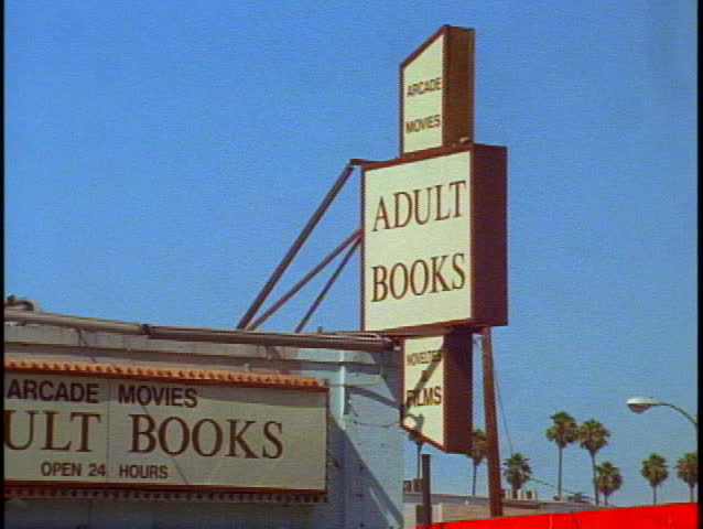 An Adult Book Store Exterior On A Sleazy Part Of Hollywood Boulevard ...