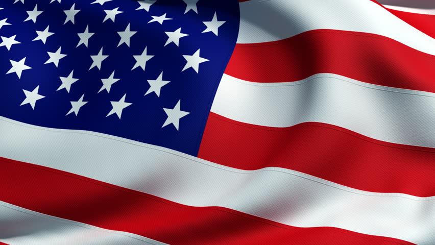3d Animation Of An American Flag Closeup, Highly Detailed With Fabric