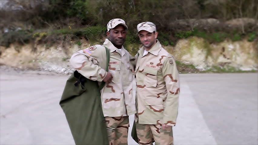 Army Soldier Returning Home To The Embrace Of His Wife Stock Footage ...