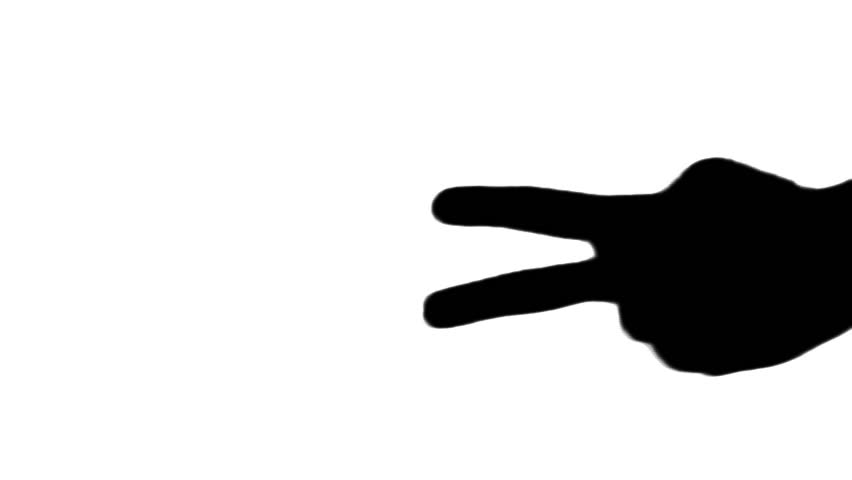 peace-sign-silhouette-sideways-white-stock-footage-video-532630