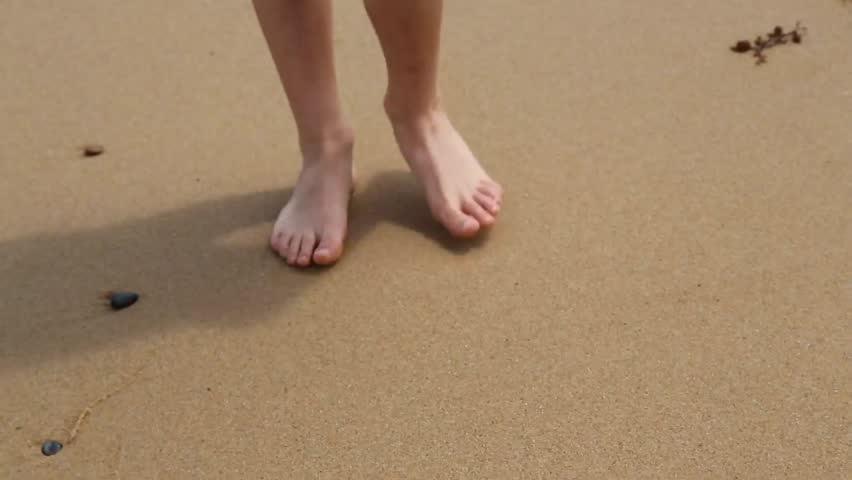Close Up Of Male Feet Walking On The Beach Stock Footage Video 5630450