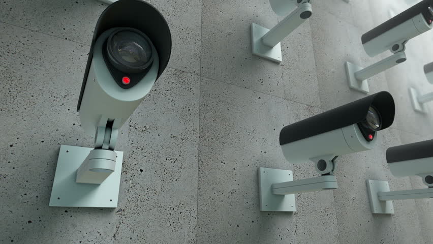 Animation Of Security Camera Watching. Green Screen. Loop Ready File