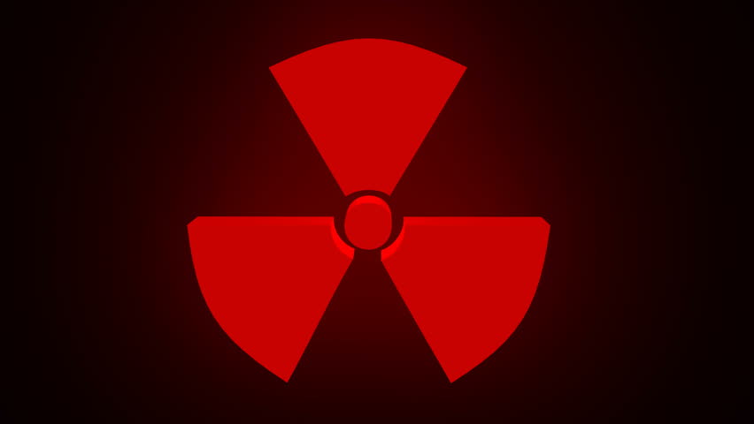 Radioactivity Symbol Rotating With Circular Pattern In The Background