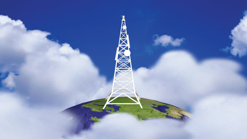 Animation of a Transmission Tower in HD  - HD stock video clip