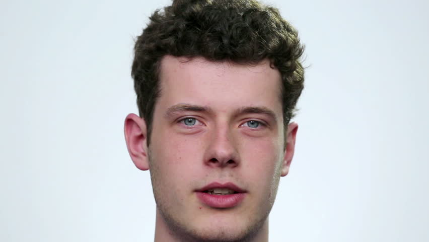 Portrait Close Up Of Smiling Male Face Male Face Close Up Suffering