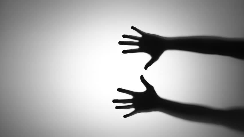 Scary Hands Silhouette Behind The Glass Stock Footage Video 6973462 Shutterstock 