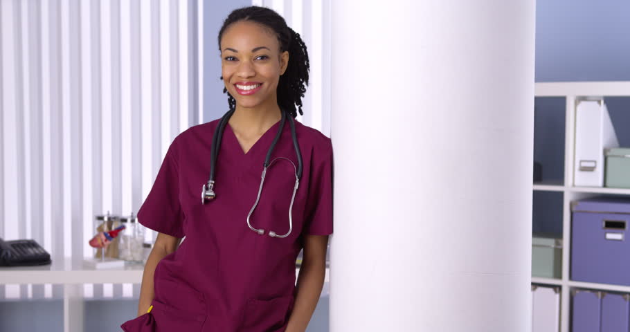 Close Up Of African American Nurse In Hospital Stock Footage Video