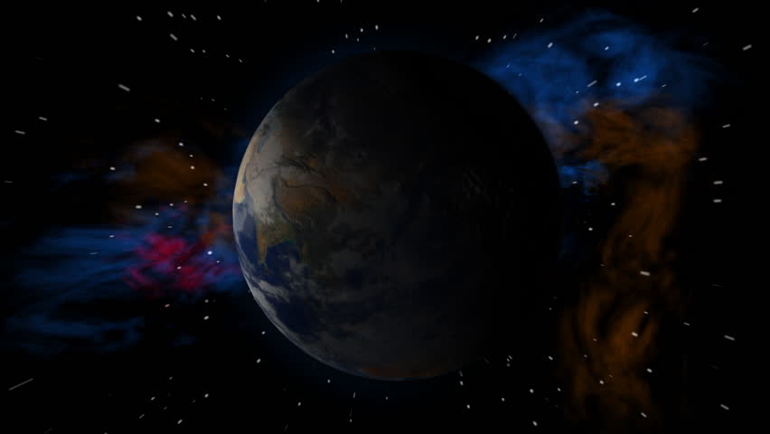 Map Of The World Zoom In And Out Realistic Earth Spinning with More Stars - HD stock footage clip