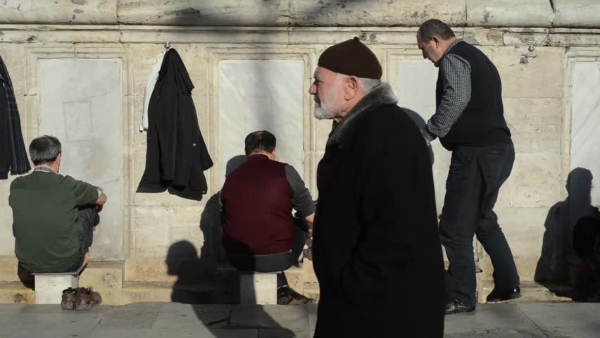 istanbul turkey december 24 2014 muslim men preparing istanbul turkey december 24 2014 muslim men preparing