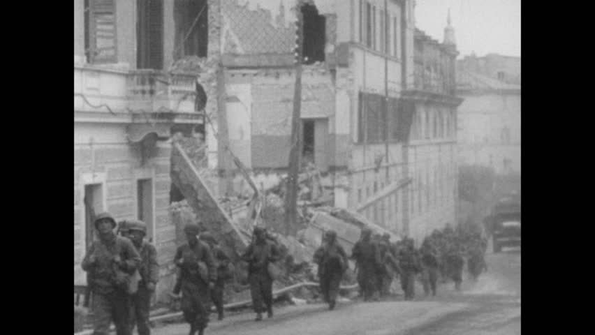 Soldiers Of The Us 36th Infantry Division Walk Towards Velletri To Take 