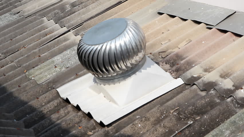 Ceiling Fan In A Tropical Caribbean Style Building Stock Footage Ball Spin Thermal Roof Hd Stock Video Clip