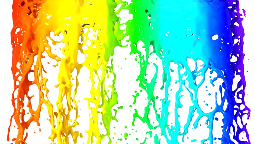 Rainbow Falling On White Background, HD 1080. With Alpha Channel. Stock ...