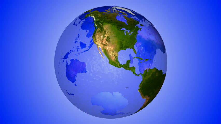 Blue Bar Graph With A World Globe Appearing In Curve Earth Image Stock ...