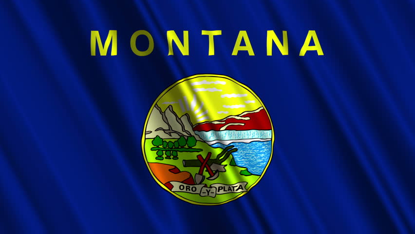 Flag Of Montana In The Shape Of Montana State With The USA Flag In The ...