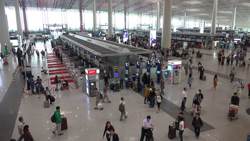 KATHMANDU, NEPAL - MARCH 01: Kathmandu Airport Interior In Timelapse On ...