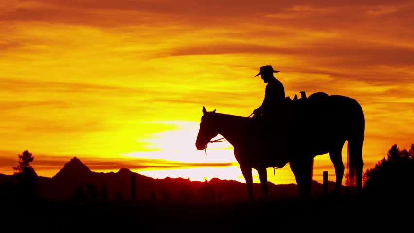 Horseback Riding To The Horizon At Sunset Stock Footage Video 7357684 ...