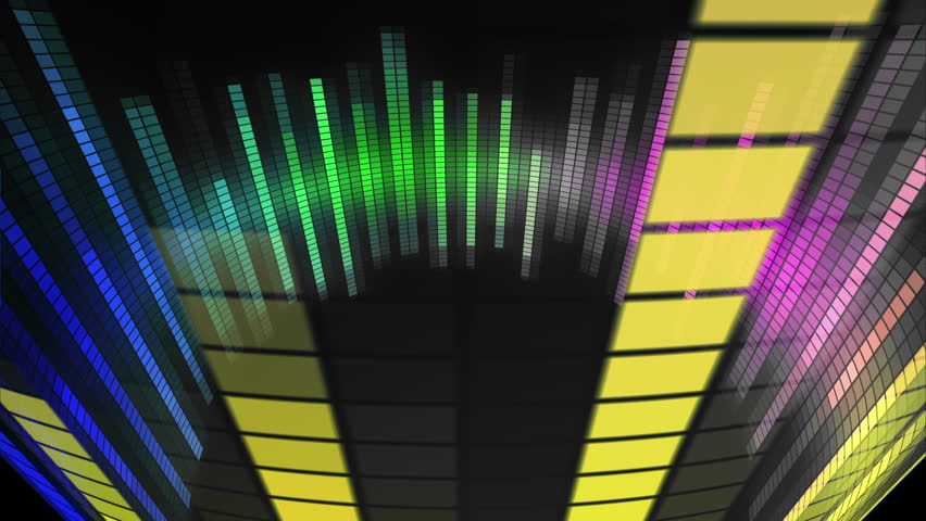 Music Graphics Sound Moving Bars Rainbow. Computer Generated Abstract ...