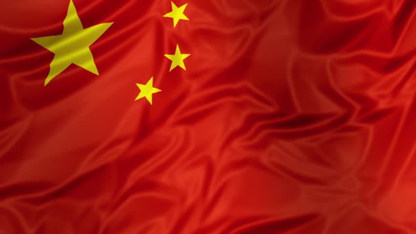 Chinese National Flag Waving In The Wind - Background Animation For ...