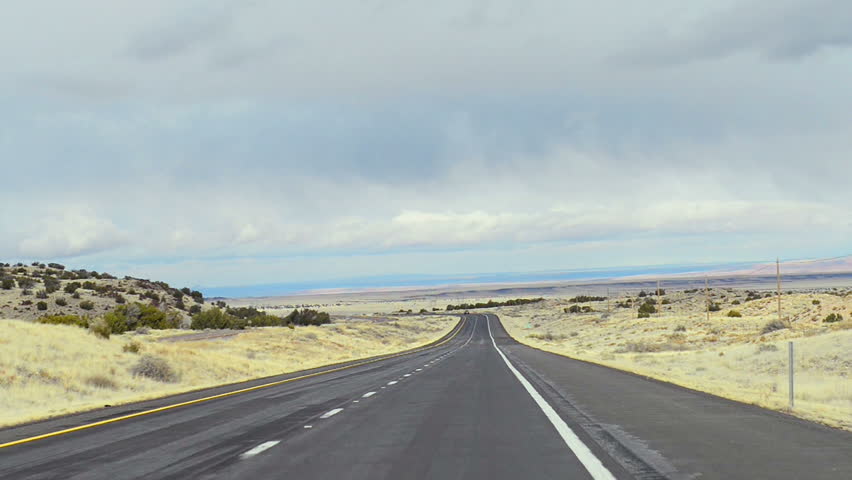 Nevada Interstate Highway Drive Time-lapse, Few Cars On The Road On A ...