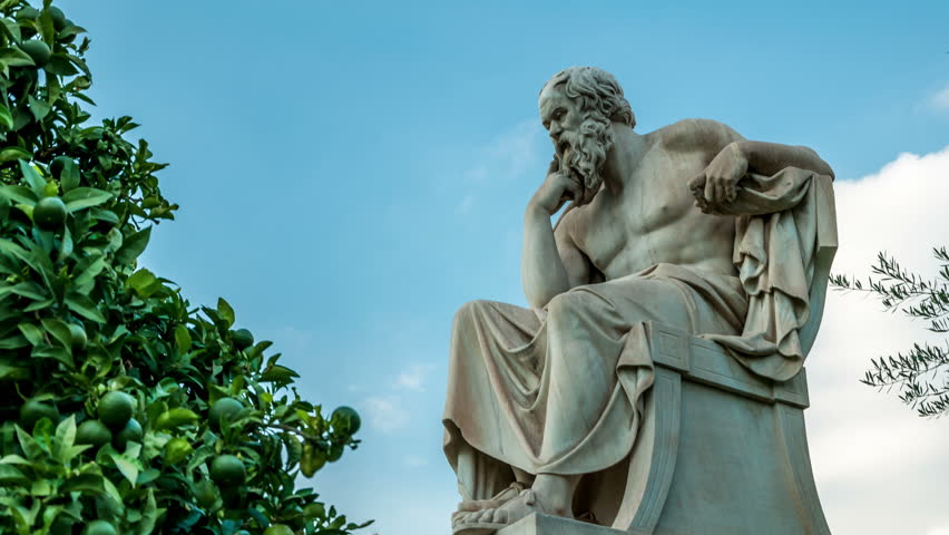 Athens August 7 2015: Marble Statue Of The Philosopher Socrates Time ...