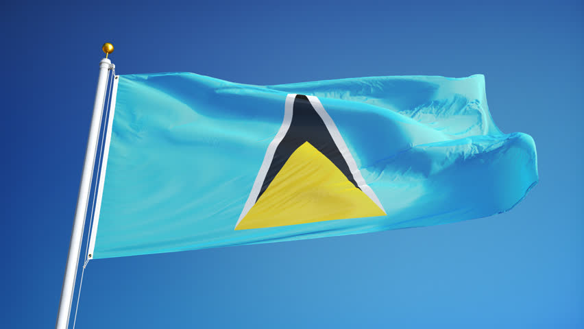 Saint Lucian Flag In The Wind. Part Of A Series. Stock Footage Video ...