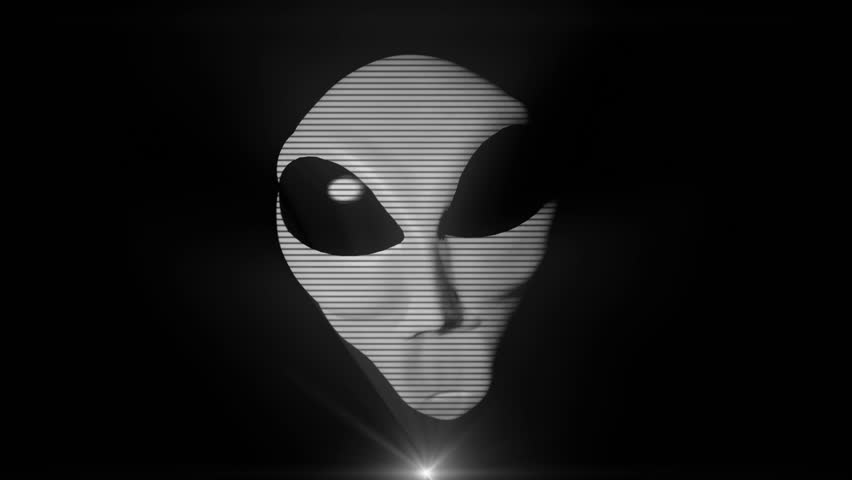 Alien Grey Hologram Head Face Creepy Extraterrestrial Gray Ufo 4k Stock ...