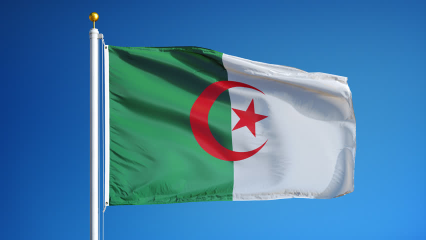 Algeria Flag Waving Against Time-lapse Clouds Background Stock Footage ...