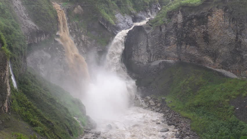 The Agoyan Waterfall In The Pastaza Valey, Ecuador Stock Footage Video ...