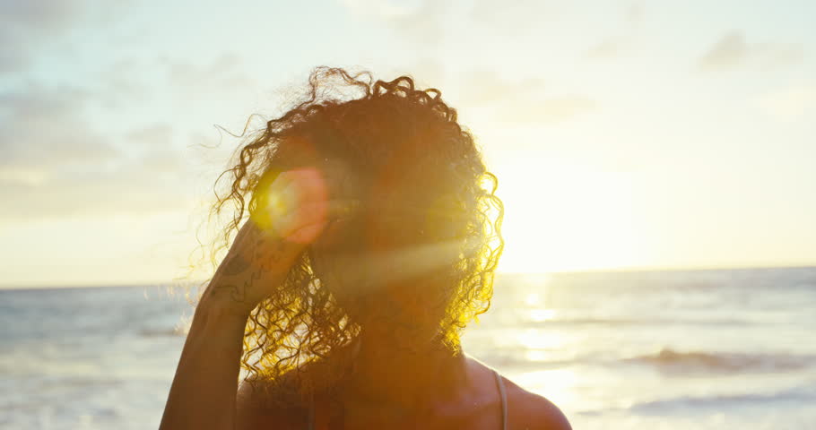 SLOW MOTION: Woman Splashes Water With Her Hair Stock Footage Video ...