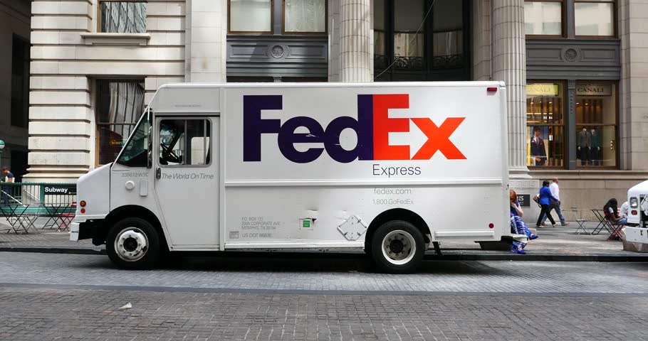 NEW YORK CITY - CIRCA MAY, 2015: FedEx Van Parked On The Street. FedEx ...