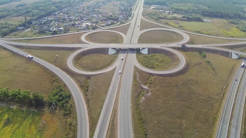 Aerial Of Spaghetti Junction Interchange Freeway Stock Footage Video ...