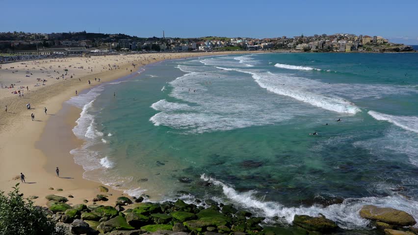 Surfing At Bondi Beach, Sydney 4k Stock Footage Video 7841959 ...