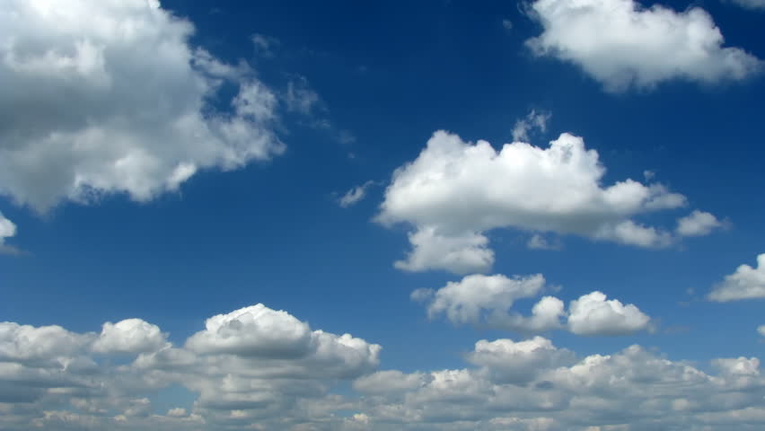 Time-lapse Clouds Over Deep Blue Sky - 1920x1080 HD. Stock Footage ...