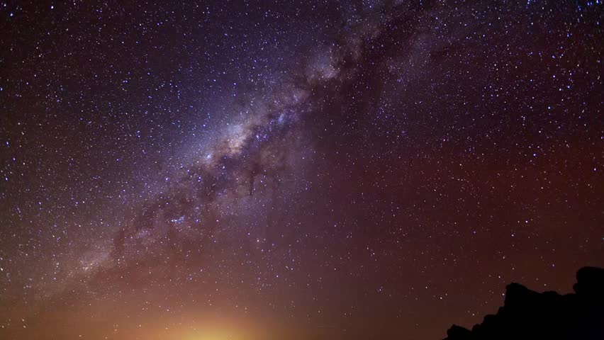 Star Time Lapse, Milky Way Galaxy Moving Across The Night Sky Stock ...