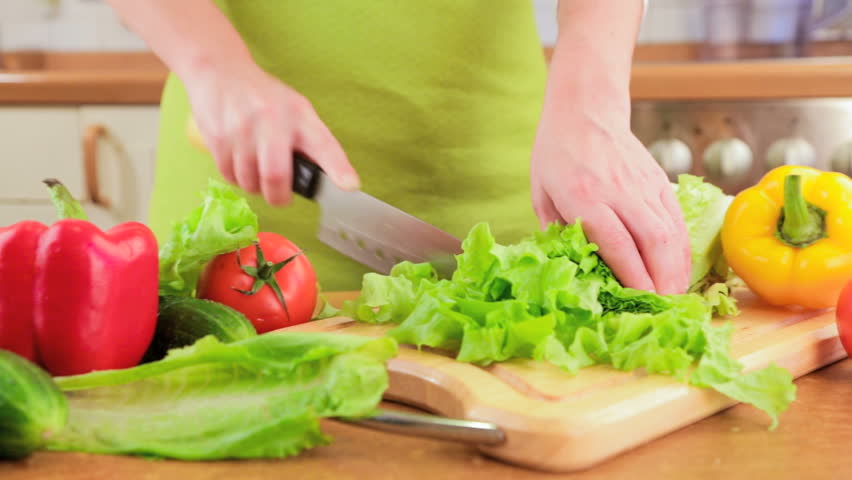 Woman's Hands Cutting Vegetables Stock Footage Video 2817715 - Shutterstock