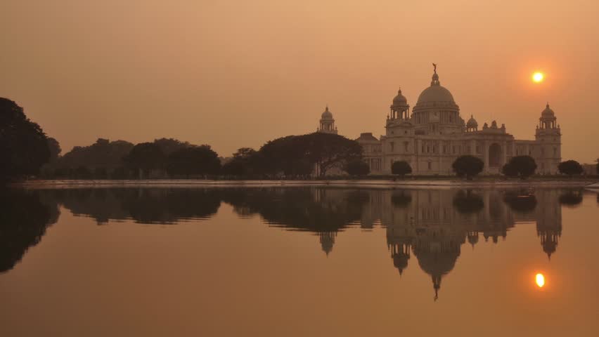 Victoria Memorial In The Evening, Kolkata, India Time Lapse Stock ...